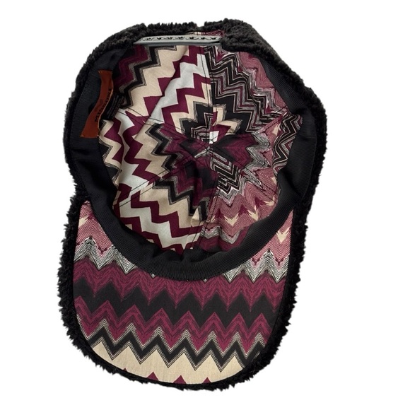 Missoni Black soft faux Shearling Logo Patch Baseball SnapBack Cap | OS - Picture 10 of 13